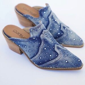 Corkys Studded Denim Mules